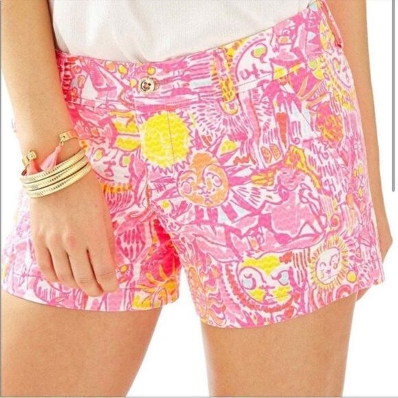 Lilly Pulitzer Callahan 5” Shorts Pink Pout More KINIS in The Keys Size 2 - Picture 1 of 16